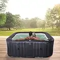 Miweba MSpa aufblasbarer Whirlpool Outdoor Muse Otium M-OT061 | Eckig 185.0 cm x 185.0 cm - 6 Personen Spa Pool aufblasbar - Ozon & UV-C Reinigung - Bis 1429L - 40°C - Fernbedienung - 125 Luftdüsen