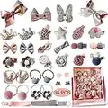 VEGCOO 36 Stück Baby Haarspangen Set Haarschmuck Mädchen, Haarsträhnen Haarnadeln, Baby Haarklammern Geschenkbox Set für Baby Mädchen Kleinkinder Kinder als Geburtstag Weihnachten Kindertagsgeschenk