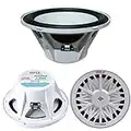 PYLE PLMRW8 SUBWOOFER IMPERMEABILE MARINO WATER PROOF 8" 20,00 CM 200 MM BIANCO PER IMBARCAZIONI BARCA GOMMONE PISCINA O LOCALI ALL'APERTO SINGOLA BOBINA DA 4 OHM 200 WATT RMS 400 WATT MAX