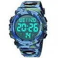 Montre Homme Digitale Outdoor Sport Multifonction Étanche LED Lumière Alarme Calendrier Date avec Bande de Silicone