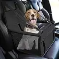 EEM Pet Reinforce Car Booster Seat for Dog/Cat,Waterproof Puppy Car Seat for Medium Pets Under 15 LB,Portable and Breathable with Seat Belt Dog Carrier,Safety Stable for Travel