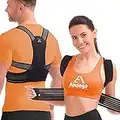 Andego - Back Brace Posture Corrector Women Men - Elastic Shoulder Posture Corrector for Upper & Lower Back Support - Posture Brace - Size S