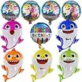 BESTZY Hai Folienballon Baby Cute Shark Thema Shark Geburtstag Dekoration Luftballons Thema Party Dekorationen Heliumballon Partyzubehör Geburtstagsfeier Dekorationen 10pcs