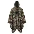 YuanDian Poncho de Camouflage Ghillie Trajes 3D Hoja Protector Bosques Ropa Respirable Traje Al Aire Libre para Caza Woodland Francotirador Caza Ropa Capa Hoja de Arce