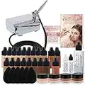 Complete Professional Belloccio Airbrush Cosmetic Makeup System with a MASTER SET of All 17 Foundation Color Shades in 1/4 oz Bottles - Blush, Bronzer, Highlighters