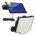 Lampada solare per esterni, MPJ 106 LED, con sensore di movimento, impermeabile IP65, angolo di illuminazione di 120°, da parete per giardino con cavo da 5 m