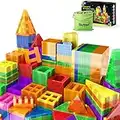 Compatible Magnetic Tiles Building Blocks - 102pcs Advanced Set, STEM Toys for 3+ Year Old Boys and Girls Learning by Playing Montessori Toys Toddler Kids Activities Games Christmas New Year Gifts