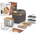 Imetec Panificadora La Panetteria+Zeroglu, 20 programas para pan, chapatas, panecillos, dulces con harinas naturales y sin gluten, 2 palas de amasado, temperatura controlada de fermentado, recetario