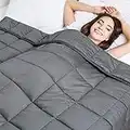 BedStory Coperta ponderata per adulti, coperta ponderata per insonnia antistress 100% cotone pesante con perline di vetro per terapia ansia, autismo sensoriale 152 x 203 cm, 6,8 kg, grigio