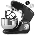 Andrew James Stand Mixer for Baking Food Mixer | 1400W Max | Large 5.5 Litre Bowl 6 Speed Pulse Mode | Kitchen Cake Mixers | Flexi-Beater Dough Hook Balloon Whisk Removable Splash Guard