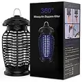 Lukasa Bug Zapper Outdoor Indoor, Waterproof Mosquito Killer Effective Range of 100m² with 15W UV Light, Powerful 4200V Electric Insect Killer, Pest Control Lamp for Home Kitchen Patio Backyard