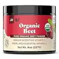 Pure Organic Beet Root Powder Supplement - 8oz 60 Serving Organic Beetroot Juice Powder & Bulk Raw Non GMO Concentrate