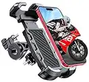 TEUMI Bike Phone Mount, 360° Rotatable Motorcycle Phone Mount [One-Hand Operation], Bike Phone Holder for ATV MTB Scooter Compatible with iPhone 14 Plus 14 13 Pro Max 12 Mini 11 XS, 4.7''-6.7'' Phone