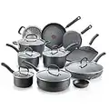 T-fal Ultimate Hard Anodized Nonstick Cookware Set 17 Piece Pots and Pans, Dishwasher Safe Black