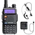 eSynic Professional UV-5R Radio Walkie Talkie Dual Band VHF/UHF 2 Way Radio Long Range with LED Display 128 Memory CH Supports Radio VOX Function with Flashing Alarm & USB Charge Base For Working etc