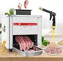 NEWTRY Meat Cutter Slicer Cutting Machine Cube Shredded Meat 330LB/H 850W Home and Commercial Electric Stainless Steel Chicken Fish Beef Meat Vegetable Slicer (with a 5mm Blade) UK Plug 220V