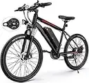 TotGuard Electric Bike, Bike for Adults, 26" Ebike 350W Adult Bicycles, 19.8MPH Mountain 36V 10.4Ah Battery, Suspension Fork, Shimano 21 Speed Gears