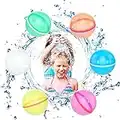 Huicn Reusable Water Balloons, 6 PCS Self-Sealing Summer Water Toys for Kids Ages 3+, Pool Beach Toys for Boys and Girls, Outdoor Water Games Party Toys Refillable Splash Water Balls for Easy Fun