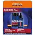 L'Oréal Men Expert Gesichtspflege-Set gegen Falten, Anti-Aging Feuchtigkeitscreme und Serum für Männer, Mit Hyaluronsäure geeignet für müde und matte Haut, Power Age