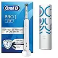 Oral-B Pro 1 750 Cepillo de Dientes Eléctrico con Mango Recargable, Cabezal y Estuche De Viaje, Diseñado Por Braun - Blanco