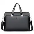 OCCIENTEC Sac Business Femme Homme Sac Serviette en PU Cuir Sac à Main Sacoche Porte Document (Noir)