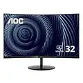 AOC CU32V3 32" Super-Curved 4K UHD Monitor, 1500R Curved VA, 4ms, 121% sRGB Coverage / 90% DCI-P3, HDMI 2.0/DisplayPort, VESA, Black