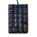 Tastierino numerico meccanico Gateron Interruttore rosso cablato Tastierino da gioco retroilluminato blu ghiaccio 21 tasti Tastierino portatile Layout esteso Black Magicforce di Qisan