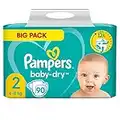 Pampers Baby Windeln Größe 2 (4-8kg) Baby-Dry, Mini, BIG PACK, bis zu 12 Stunden Rundum-Auslaufschutz, 90 Stück