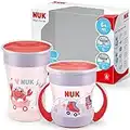 NUK Magic Cup & Mini Magic Cup Trinklernbecher, Duo-Set | auslaufsicherer 360°-Trinkrand | ab 6 Monaten und 8 Monaten | auslaufsicher und BPA-frei | 160 ml & 230 ml | rot