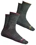 vitsocks Calcetines Trekking LANA MERINO Hombre, Antiampollas Invierno Transpirables, 2x pack: verde gris, 43-46