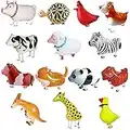 SOTOGO 14 Pieces Walking Animal Balloons Pet Balloons Farm Animal Balloon Toys Air Walkers For Kids Gift Birthday Party Decor