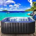 Whirlpool aufblasbar BRAST® MSpa Tekapo für 4 Personen 158x158cm In-Outdoor Pool 108 Massagedüsen Energiespar-Timer Heizung Aufblasfunktion per Knopfdruck Bubble Spa Wellness Massage