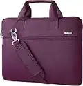 Voova Laptop Bag Carrying Case 17-17.3 Inch for Women, 360° Protective Computer Sleeve Cover with Shoulder Strap Compatible with Lenovo Asus Acer Dell Hp Notebook, Waterproof Slim Briefcase, Purple