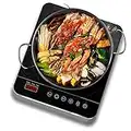 Aobosi Single Induction Hob,Portable Induction Cooker,Fashion Black Crystal Glass Panel,LCD Sensor Touch, 10 Temperatures and Power Levels(200 W to 2000 W) Settings,3-hour Timer,Safety Lock