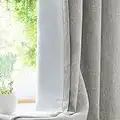 Tan Solid Moderate Blackout Curtain Heavy Linen Texture Room Darkening Window Treatment for Bedroom Noise Reducing Drapes 8 Grommets Top for Living Room with Gray Liner，Brown 50" x 63", 1 Piece