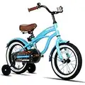 JOYSTAR 16 Inch Kids Beach Cruiser Bike with Training Wheels for Ages 4-7 Years Old Girls & Boys Toddler Kids Bicycle Blue