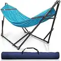 Tranquillo Double Hammock with Stand Included for 2 Persons/Foldable Hammock Stand 600 lbs Capacity Portable Case - Inhouse, Outdoor, Camping, Sky