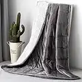 Topblan Sherpa Fleece Weighted Blanket 15 lbs for Adults, Ultra-Luxurious Plush Bed Blanket for Calming Down and Sleeping Well, 48" x 72" Grey