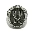 Bague en argent massif 925 Chevalier Deux épées R001716 Empress