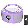 Lettore CD Radio portatile per bambini Boombox, con Bluetooth | Radio FM | USB | MP3 | Compatibile con CD-R/CD-RW, lettore CD radio