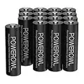 POWEROWL AA Rechargeable Batteries, 2800mAh High Capacity Batteries 1.2V NiMH Low Self Discharge, Pack of 16