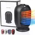 Electric Space Heater, portable heater, indoor use PTC 750W/1200W Ceramic Electric Heater with Overheat & Tip-over Protection, Great for Bedroom,Office Desktop and kitchen. (Black)