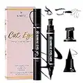 KIMUSE Winged Eyeliner Stamp-2 Eyeliner Pens for Perfect Wing Cat Eye Stamp Eyeliner Waterproof Smudge Proof, Long Lasting Makeup Liquid Eye Liner (BLACK)