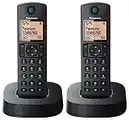 Panasonic KX-TGC312EB Digital Cordless Phone with Nuisance Call Blocker - Black, Pack of 2