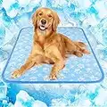 Rywell Self-Cooling Mat for Dogs Extra Large, 44'' x 32'' - Endothermic Color Changing Arc-Chill Cooling Fiber - Washable Non-Toxic Summer Pet Outdoor Bed, Non-Slip, Foldable, Quick-Dry Dog Blanket