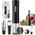 Rovtop 5 en 1 Sacacorchos Eléctrico, Abridor de Vino Electrico Saca Rolhas Profesional con Cortacapsulas Botella, Vertedor de Vino, Tapón de Vino, Abrebotellas Accesorios Vino, Descorchador Electrico