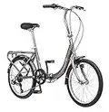 Schwinn Loop 7 Speed Folding Bike, Titanium Silver, 16"/One Size/20