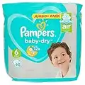 Pampers Baby Dry Diapers Gr Size 6 for Breathable Dryness, 13 to 18 kg, Pack of 2 x 62 units (124 units)