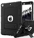Rantice Case iPad 9th/8th/7th Generation, Hybrid Shockproof Rugged Drop Protection Cover with Kickstand for iPad 10.2'' 2021/2020/2019 Released (Black)