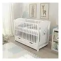 Baby Delux Babybett 120x60 Kinderbett umbaubar Juniorbett Weiß Teddy Wippe Motiv Schublade Matratze